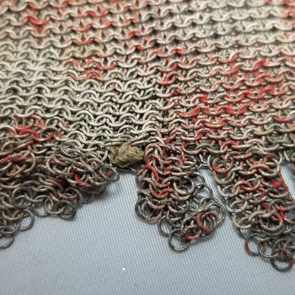 Antique Whiting and Davis Silver Tone Chain Link Mesh Metal Bag with Some Color - Picture 3 of 9